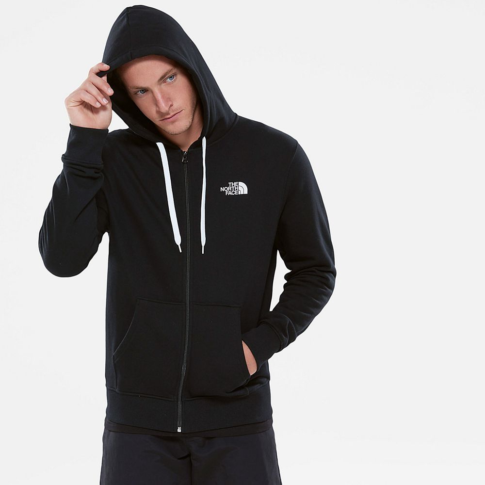 The North Face Hoodie Mens Australia - The North Face Open Gate Full-Zip Black / White (ZKG-159306)